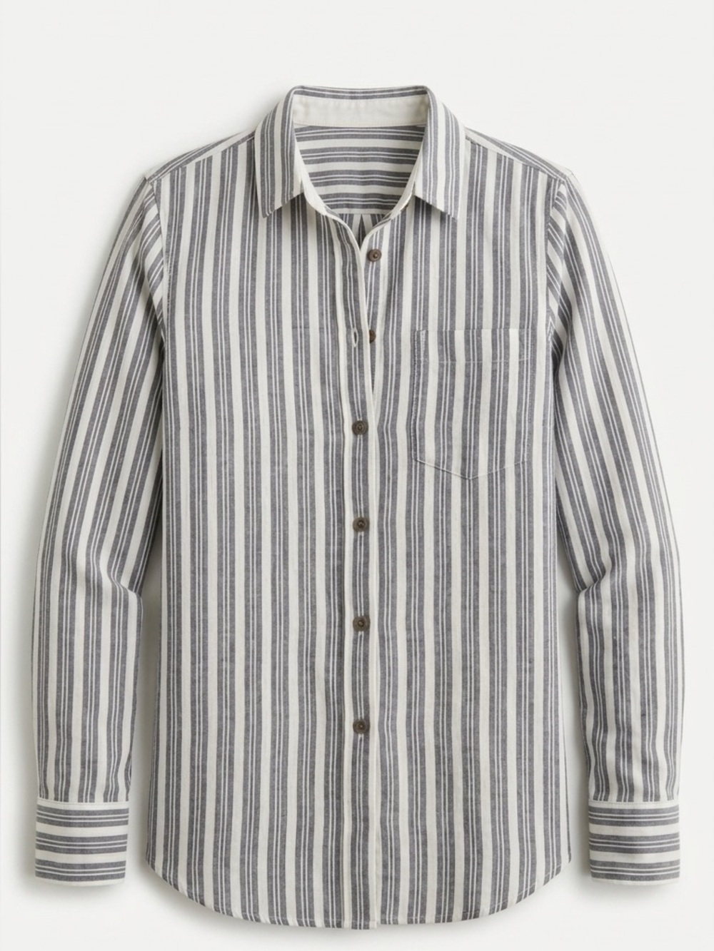 J. Crew Geometric Striped Button Down Oxford Blouse Women’s XS